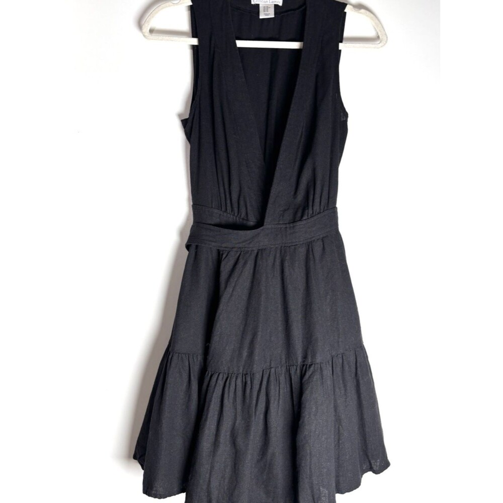 Vintage Christian Lacroix Black Linen Blend Midi Dress – French Designer Resort